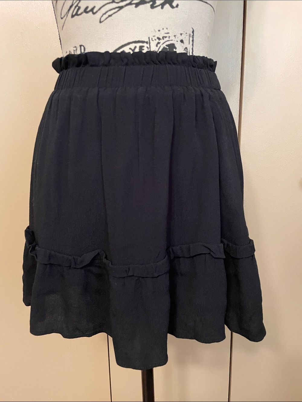 Black Ruffle Tiered Women's Skirt